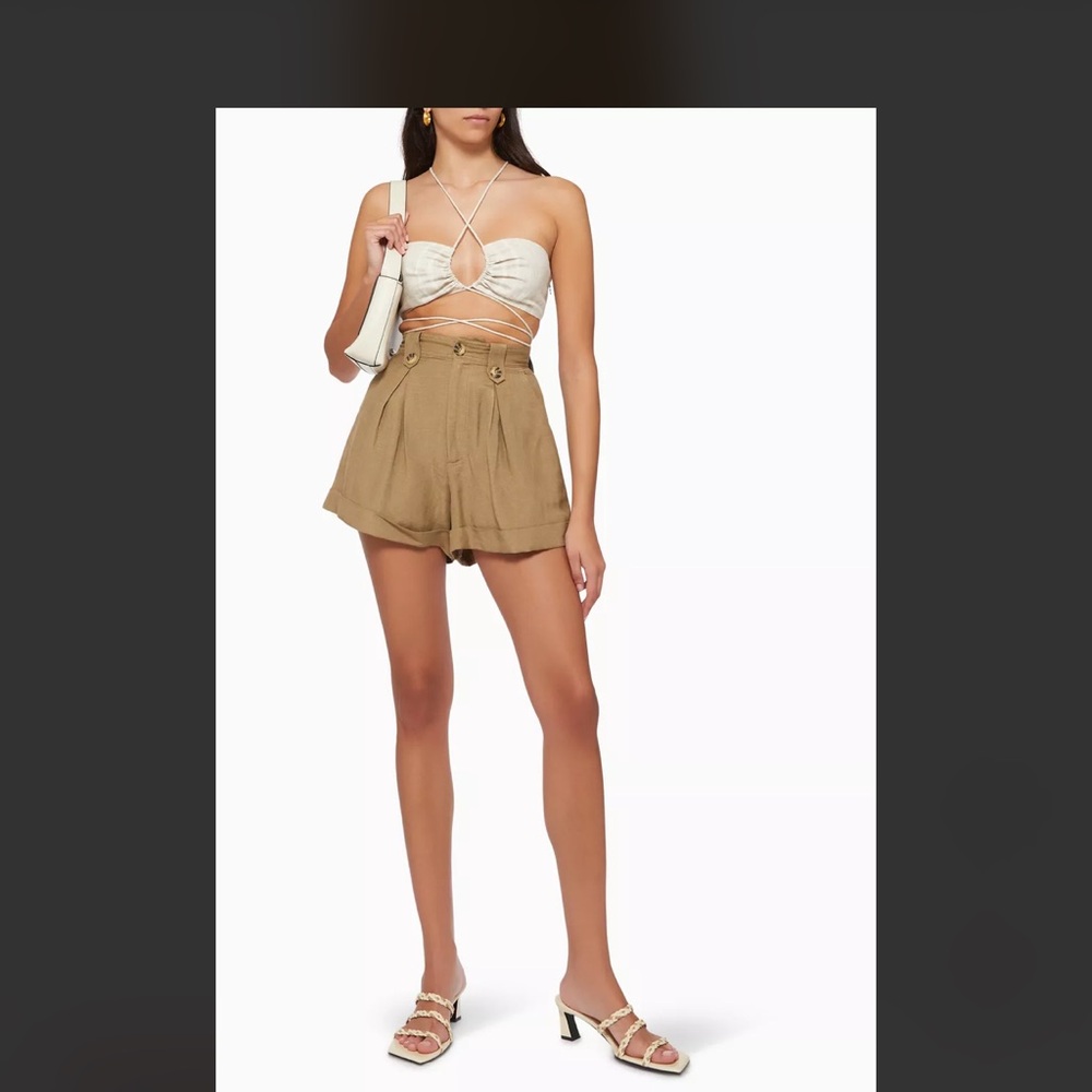 Significant Other Parrish Tan High-Waisted Shorts